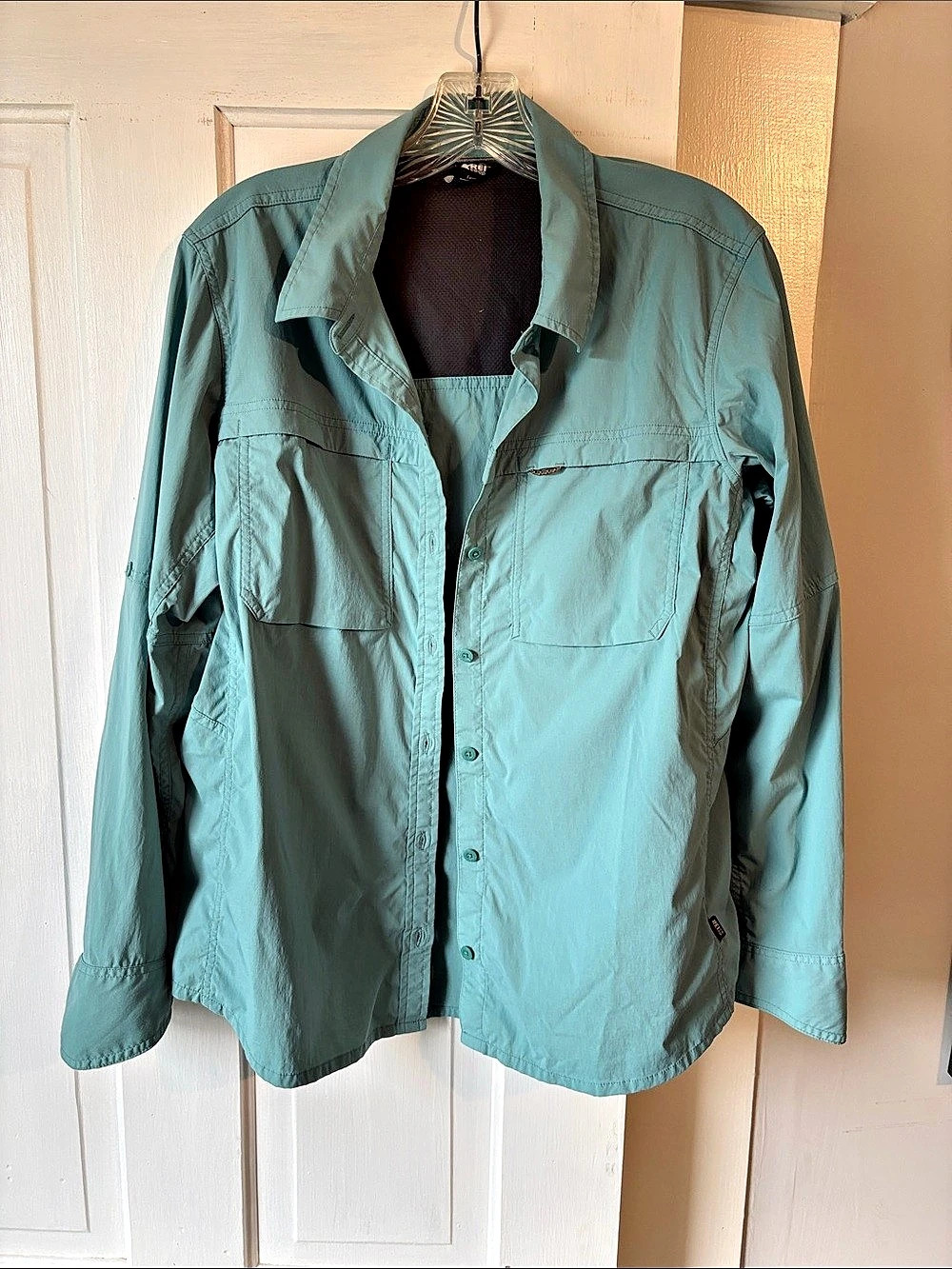 REI Co-op Sahara Long-Sleeve Solid Shirt Utility Jacket Green Large